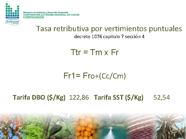 Tasa retributiva por vertimientos puntuales decreto 1076 capitulo 7 sección 4 Ttr = Tm