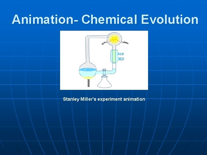 Animation- Chemical Evolution Stanley Miller's experiment animation 