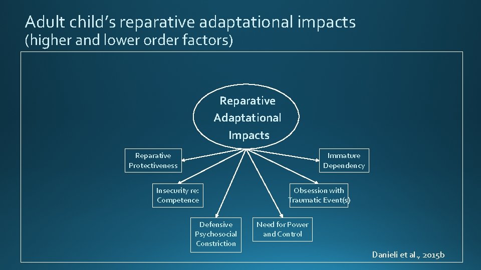 Adult child’s reparative adaptational impacts (higher and lower order factors) Reparative Adaptational Impacts Reparative