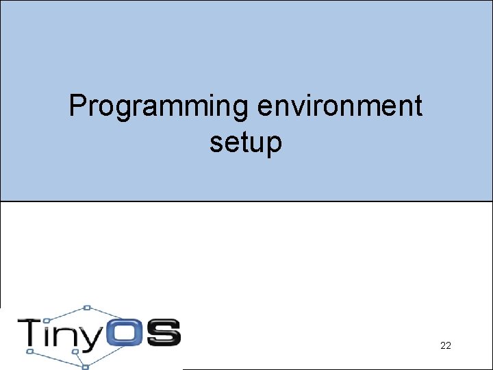 Programming environment setup 22 
