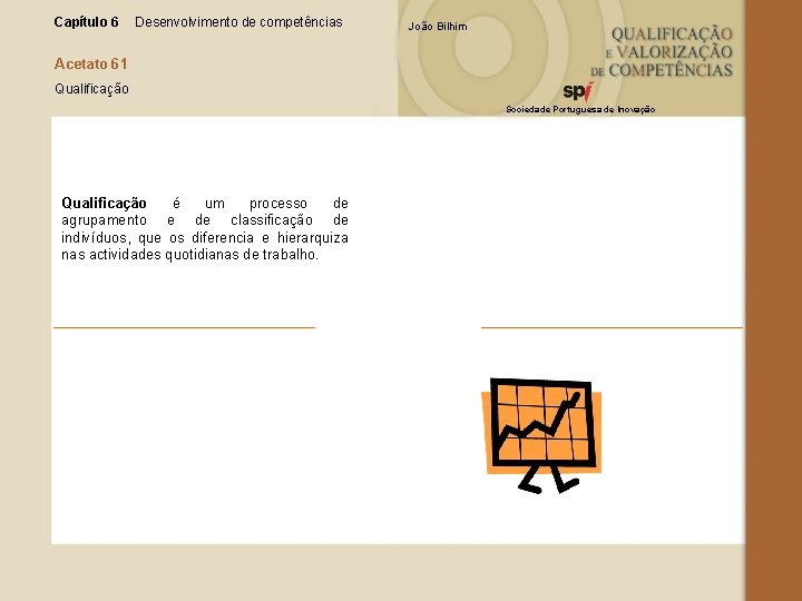 Capítulo 6 Desenvolvimento de competências João Bilhim Acetato 61 Qualificação Sociedade Portuguesa de Inovação