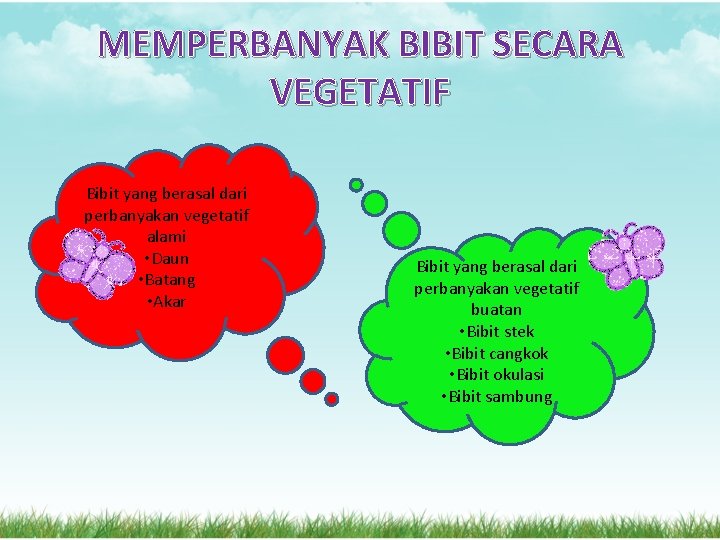 MEMPERBANYAK BIBIT SECARA VEGETATIF Bibit yang berasal dari perbanyakan vegetatif alami • Daun •