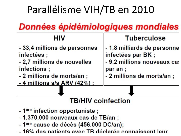 Parallélisme VIH/TB en 2010 