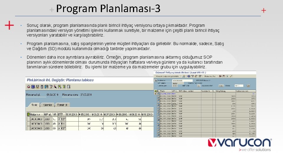 Program Planlaması-3 • Sonuç olarak, program planlamasında planlı birincil ihtiyaç versiyonu ortaya çıkmaktadır. Program