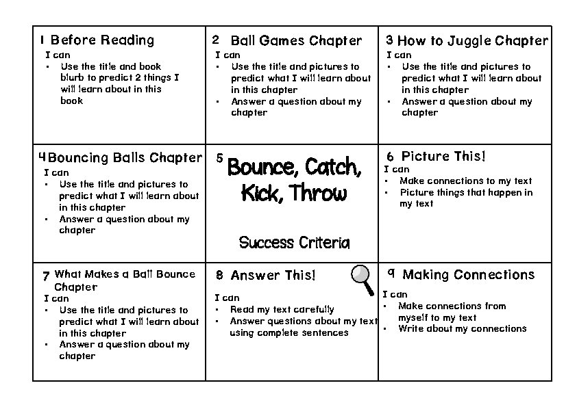 1 Before Reading I can • Use the title and book blurb to predict