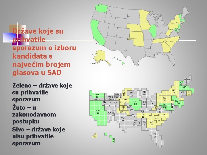 Države koje su prihvatile sporazum o izboru kandidata s najvećim brojem glasova u SAD