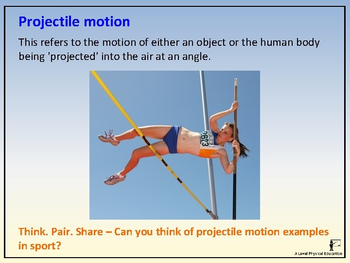 Projectile motion This refers to the motion of either an object or the human Projectile motion This refers to the motion of either an object or the human