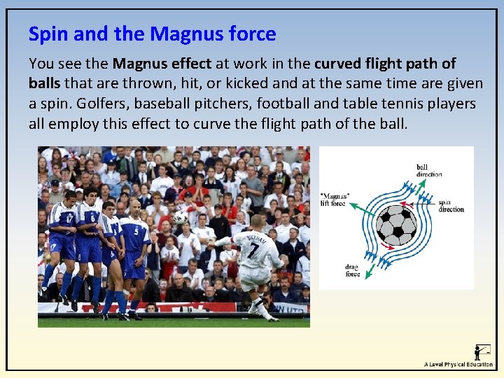 Spin and the Magnus force You see the Magnus effect at work in the Spin and the Magnus force You see the Magnus effect at work in the