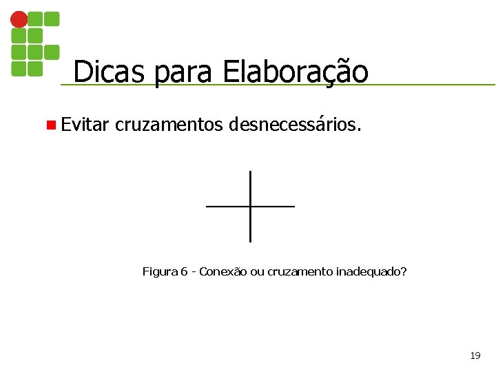 Dicas para Elaboração n Evitar cruzamentos desnecessários. Figura 6 - Conexão ou cruzamento inadequado?