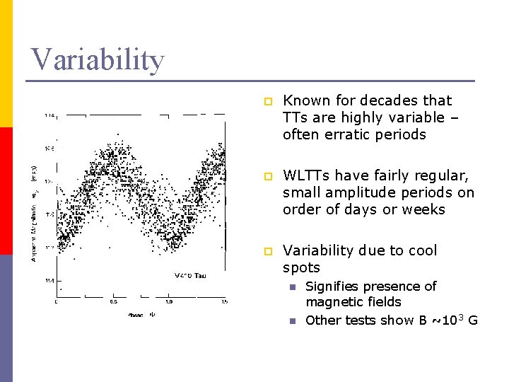 Variability p Known for decades that TTs are highly variable – often erratic periods