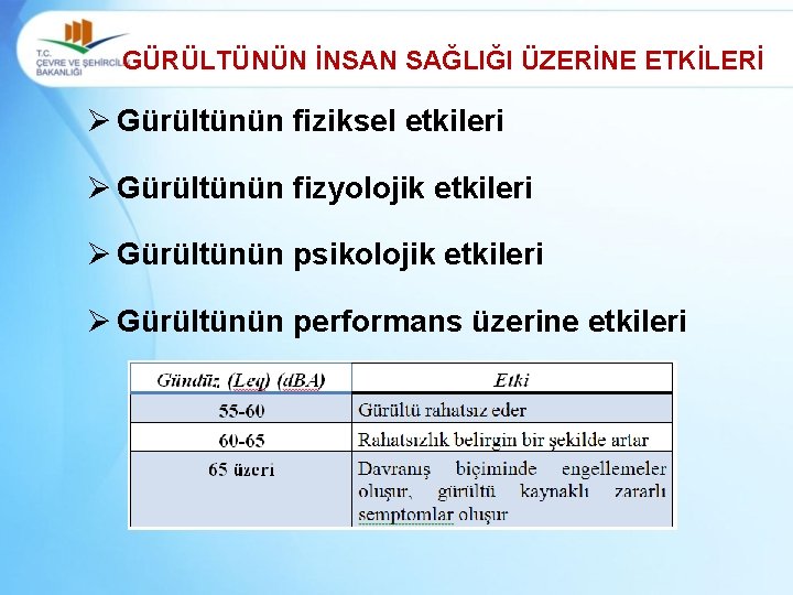 GÜRÜLTÜNÜN İNSAN SAĞLIĞI ÜZERİNE ETKİLERİ Ø Gürültünün fiziksel etkileri Ø Gürültünün fizyolojik etkileri Ø