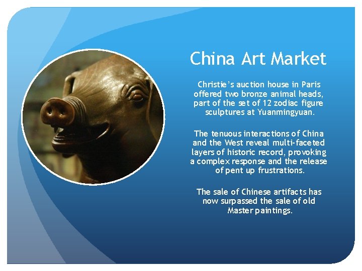 China Art Market Christie’s auction house in Paris offered two bronze animal heads, part