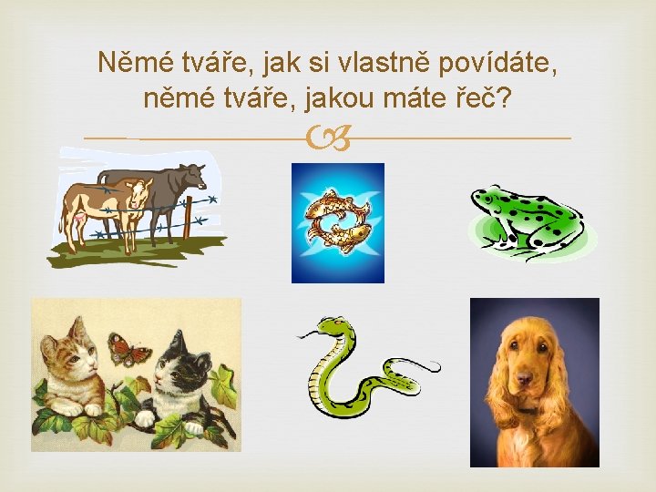 Němé tváře, jak si vlastně povídáte, němé tváře, jakou máte řeč? 