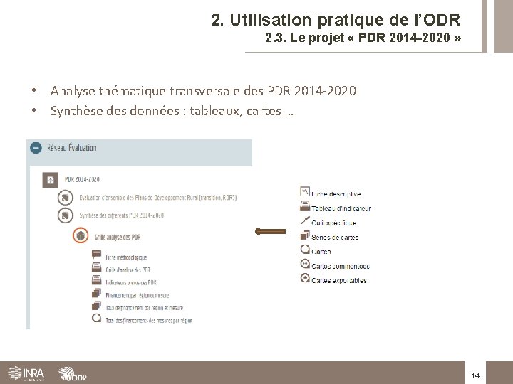 2. Utilisation pratique de l’ODR 2. 3. Le projet « PDR 2014 -2020 »