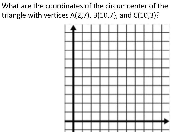 What are the coordinates of the circumcenter of the triangle with vertices A(2, 7),