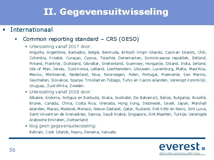 Titel II. Gegevensuitwisseling § Internationaal § Common reporting standard – CRS (OESO) § Uitwisseling