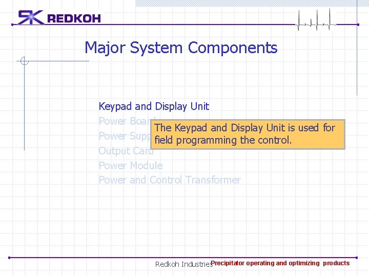 Major System Components Keypad and Display Unit Power Board The Keypad and Display Unit