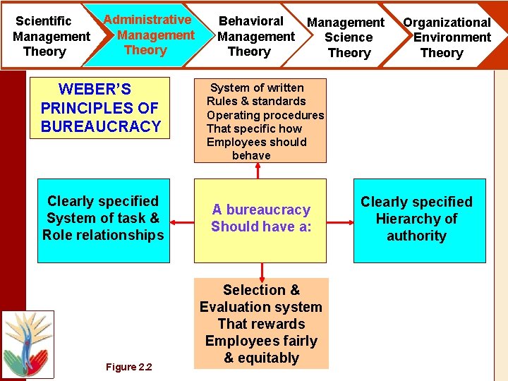 Scientific Management Theory Administrative Management Theory WEBER’S PRINCIPLES OF BUREAUCRACY Clearly specified System of