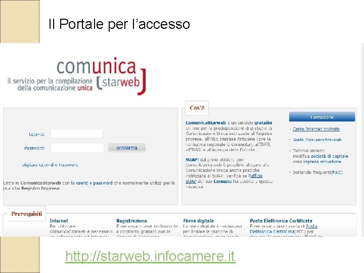 Il Portale per l’accesso http: //starweb. infocamere. it 