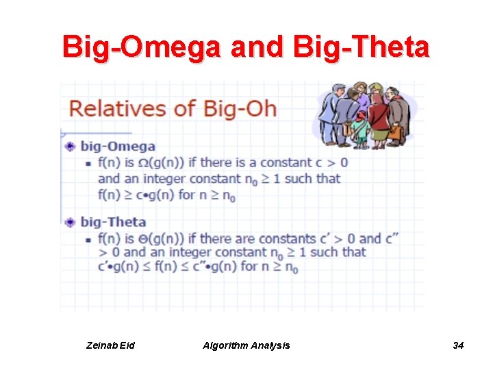 Big-Omega and Big-Theta Zeinab Eid Algorithm Analysis 34 