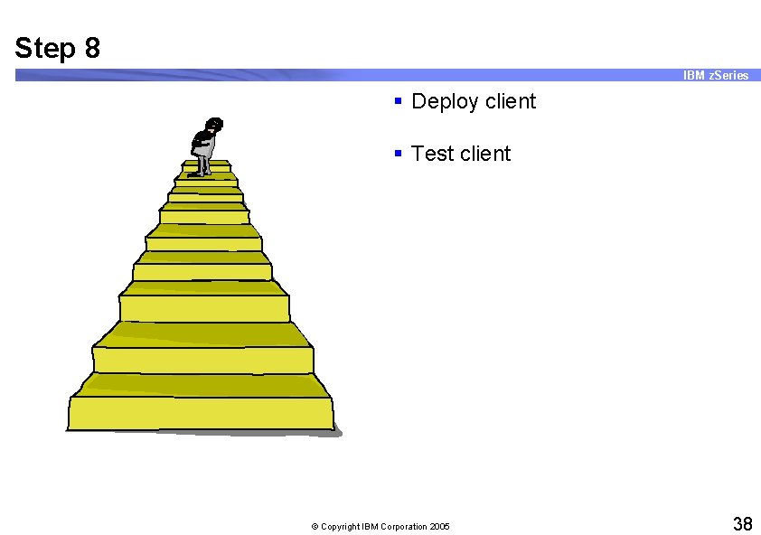Step 8 IBM z. Series § Deploy client § Test client © Copyright IBM