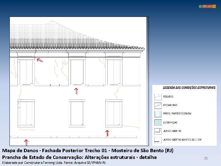 Mapa de Danos - Fachada Posterior Trecho 01 - Mosteiro de São Bento (RJ)