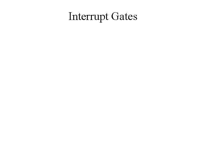 Interrupt Gates 