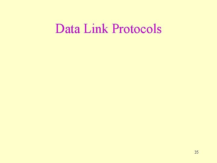 Data Link Protocols 35 