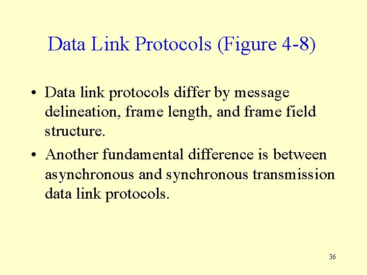 Data Link Protocols (Figure 4 -8) • Data link protocols differ by message delineation,