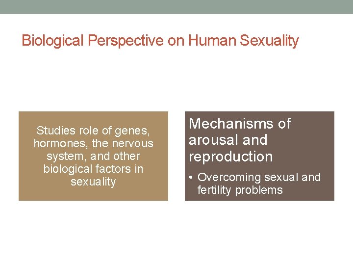 Biological Perspective on Human Sexuality Studies role of genes, hormones, the nervous system, and