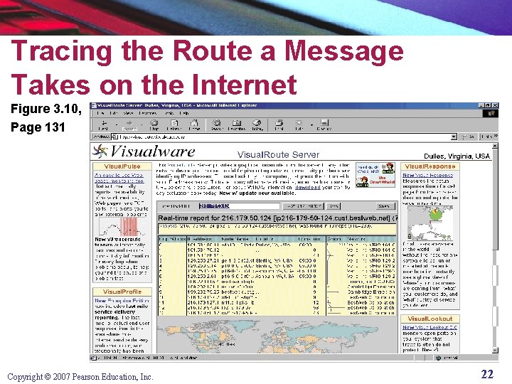 Tracing the Route a Message Takes on the Internet Figure 3. 10, Page 131