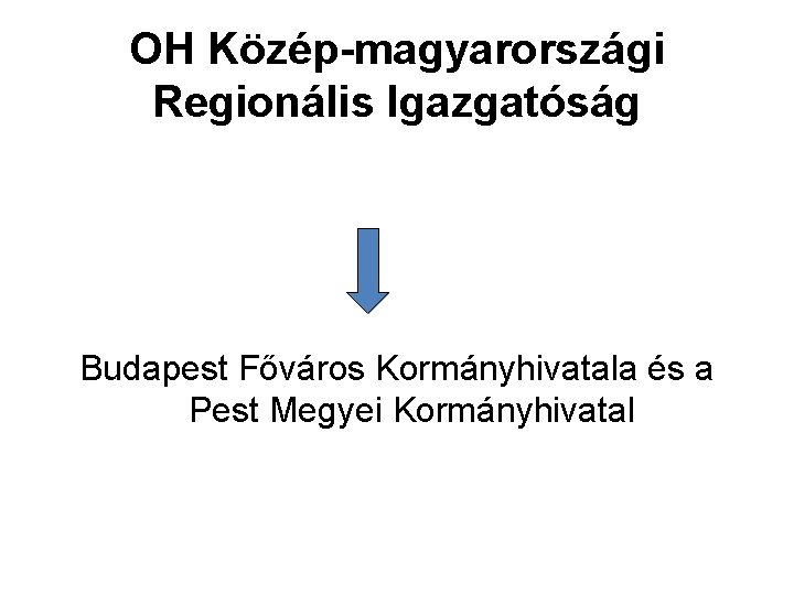 OH Közép-magyarországi Regionális Igazgatóság Budapest Főváros Kormányhivatala és a Pest Megyei Kormányhivatal 