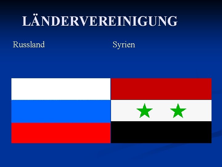 LÄNDERVEREINIGUNG Russland Syrien 