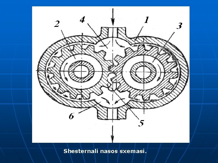 Shesternali nasos sxemasi. 