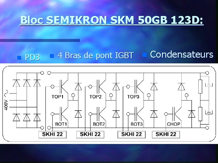 Bloc SEMIKRON SKM 50 GB 123 D: n PD 3 n 4 Bras de