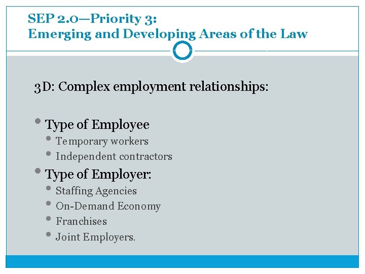 SEP 2. 0—Priority 3: Emerging and Developing Areas of the Law 3 D: Complex SEP 2. 0—Priority 3: Emerging and Developing Areas of the Law 3 D: Complex