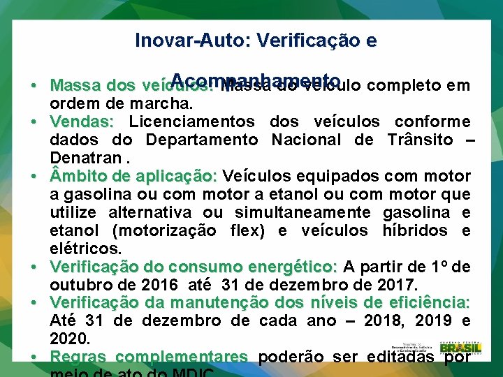 Inovar-Auto: Verificação e Acompanhamento • Massa dos veículos: Massa do veículo completo em veículos: