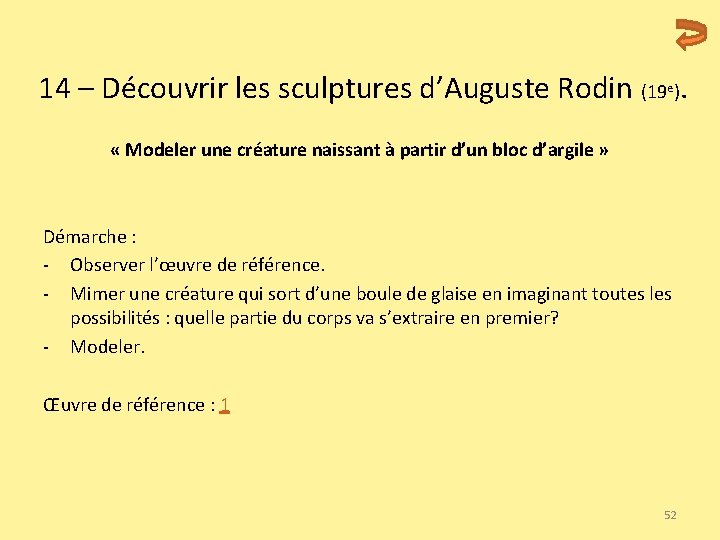  14 – Découvrir les sculptures d’Auguste Rodin (19 e). « Modeler une créature