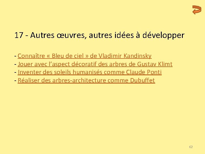  17 - Autres œuvres, autres idées à développer - Connaître « Bleu de