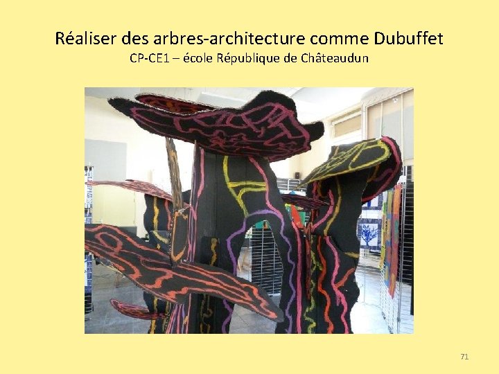 Réaliser des arbres-architecture comme Dubuffet CP-CE 1 – école République de Châteaudun 71 