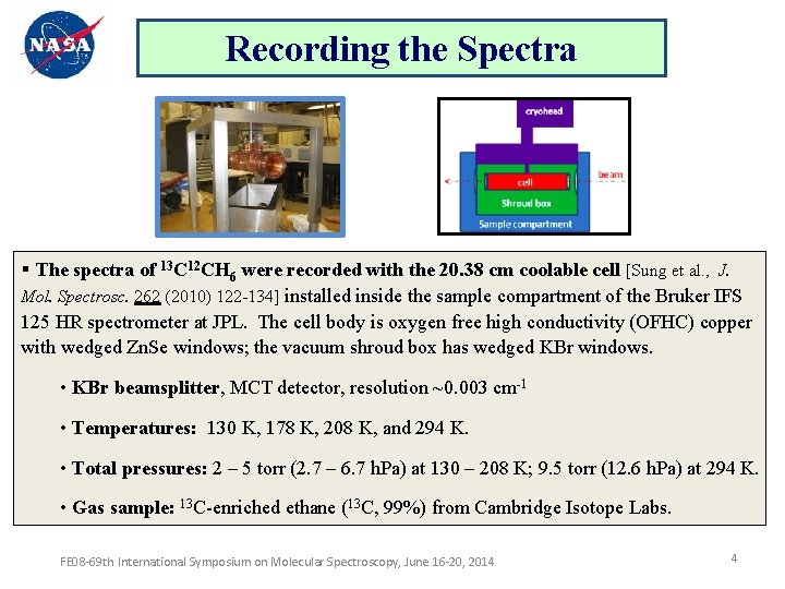 Recording the Spectra § The spectra of 13 C 12 CH 6 were recorded