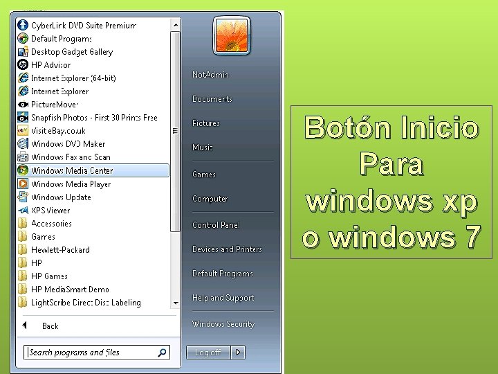 Botón Inicio Para windows xp o windows 7 