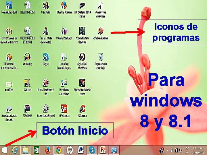 Iconos de programas Botón Inicio Para windows 8 y 8. 1 