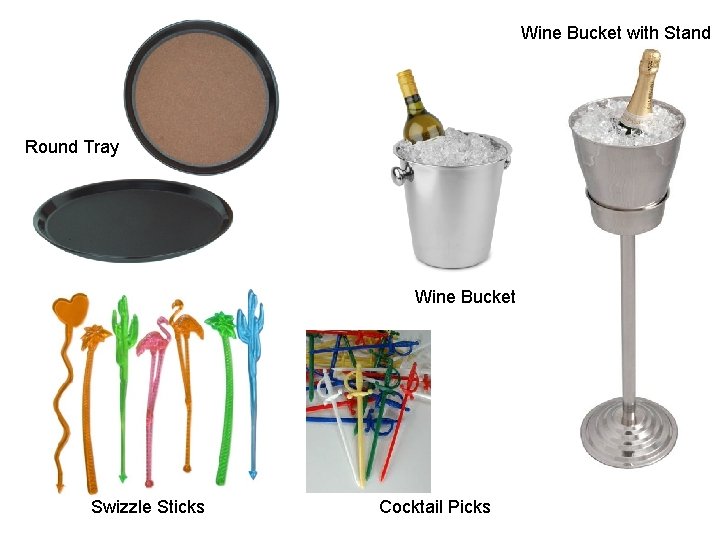 Wine Bucket with Stand Round Tray Wine Bucket Swizzle Sticks Cocktail Picks 