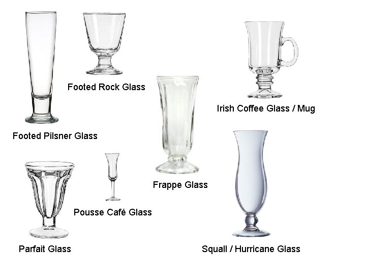 Footed Rock Glass Irish Coffee Glass / Mug Footed Pilsner Glass Frappe Glass Pousse