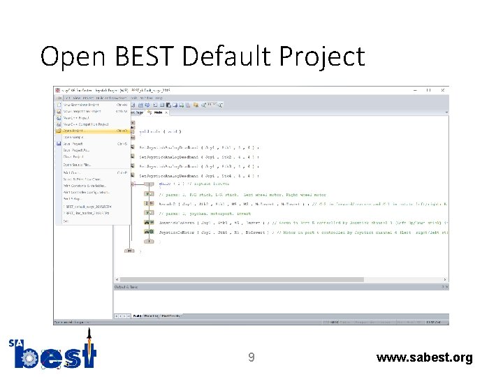 Open BEST Default Project 9 www. sabest. org 