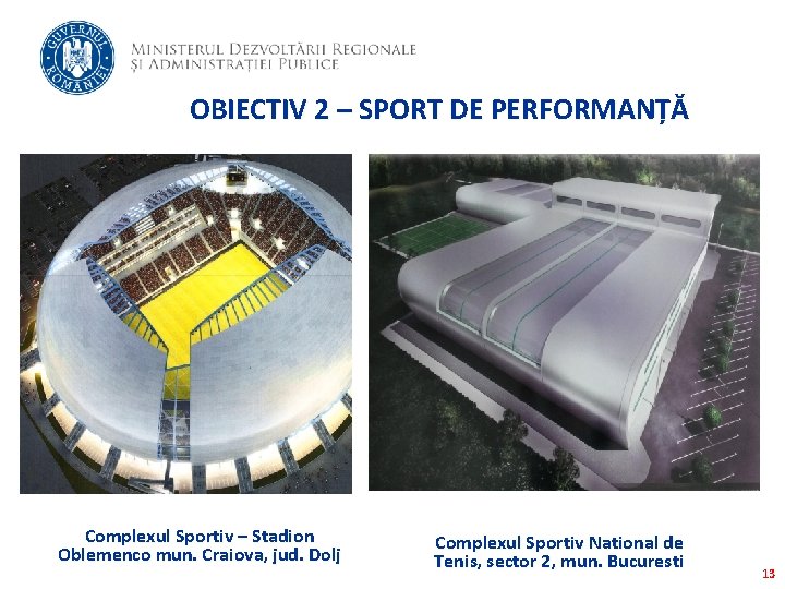OBIECTIV 2 – SPORT DE PERFORMANȚĂ Complexul Sportiv – Stadion Oblemenco mun. Craiova, jud.