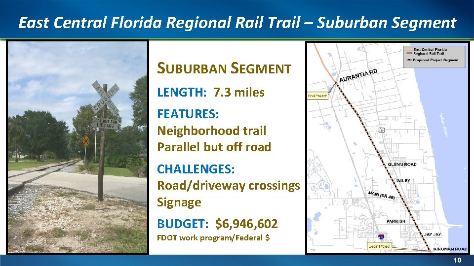 East Central Florida Regional Rail Trail – Suburban Segment SUBURBAN SEGMENT LENGTH: 7. 3