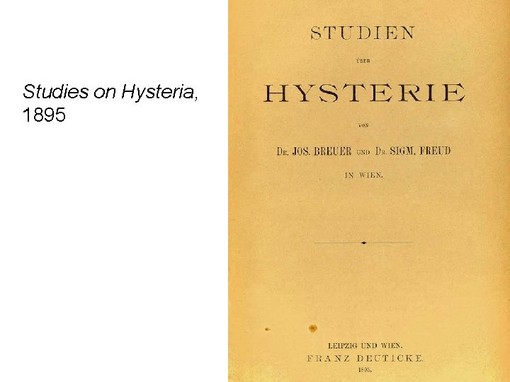 Studies on Hysteria, 1895 