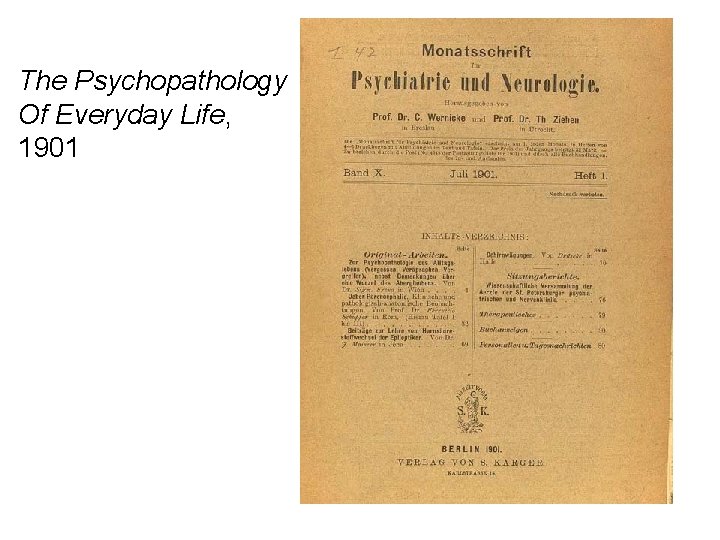 The Psychopathology Of Everyday Life, 1901 